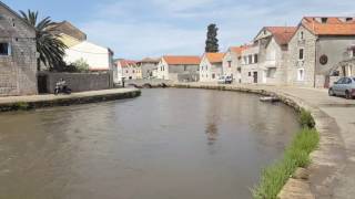 Croatia Vrboska flooding tsunami high water boat [upl. by Anahc]