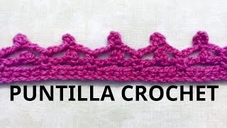 PUNTILLA en tejido crochet o ganchillo  N° 16 tutorial paso a paso Moda a Crochet [upl. by Annazor]