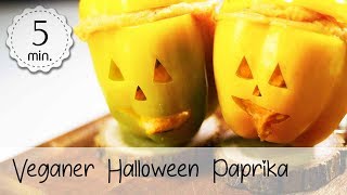 Veganer Halloween Paprika mit Polenta Füllung  Gefüllte Paprika Vegan ohne Tofu  Vegane Rezepte [upl. by Nagn638]