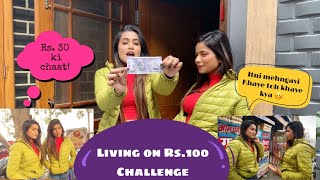 Living on Rs100 for 24 hours Challenge  Food Challenge 🍕🥪 Rugima❤️🥰 [upl. by Notwal379]