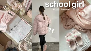 school girl diaries🎐 study vlog muji realistic school days in my life [upl. by Inattyrb324]