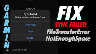 Fix Garmin Sync Failed FileTransferError notEnoughSpace [upl. by Llered26]