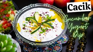 TURKISH CUCUMBER YOGURT DIP  Cacik Recipe  Refreshing Cacik Turkish Equivalent of Tzatziki [upl. by Oiramal]