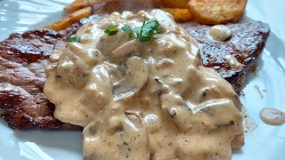 STEAK SAUCE CHAMPIGNONS 👌 جهزي ستيك فيليه اللحم مع صلصه كريمه الفطر مثل المطاعم [upl. by Wessling]