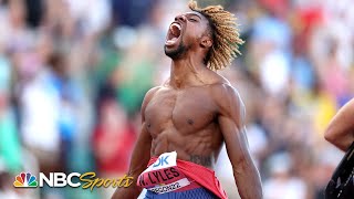 Noah Lyles runs the fastest 200m IN AMERICAN HISTORY to repeat as world champ in USA podium sweep [upl. by Tersina]