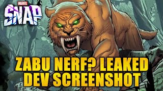 ZABU NERF Leaked Dev Screenshot  MARVEL Snap [upl. by Zsa306]