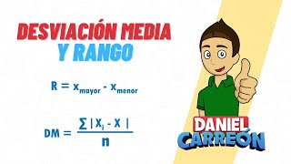 RANGO Y DESVIACION MEDIA DE UN CONJUNTO DE DATOS Super facil  Para principiantes [upl. by Boniface]