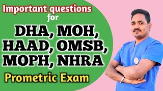 Important questions for DHA MOH HAAD OMSB MOPH NHRA Prometric Exam prometricexam prometric [upl. by Cavan]