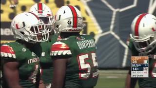 NCAAF  Miami Hurricanes Defense vs Georgia Tech Offense 2016 [upl. by Charyl221]