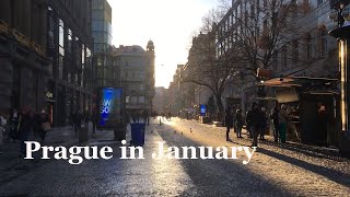 Prague in January Kaprova Street Old Town Square and Wenceslas Square prague cz oldtownsquare [upl. by Taam]