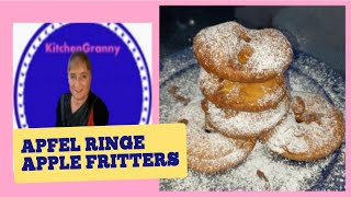 Apfelringe frittiert Apfelküchlein kinderfreundlich Teig ohne Bier Apfelbeignets Apple fritters [upl. by Philbin]