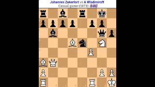 Johannes zukertort vs A Wladimiroff zukertort Chess game zukertort amazing sacrificechess [upl. by Anivram]