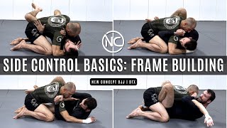 New Concept BJJ  Side Control Basics Frame Building  NoGi Coach Caleb Flippin [upl. by Dnomsad]