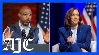 The moment Kamala Harris called Warnock for his endorsement [upl. by Ettenhoj]