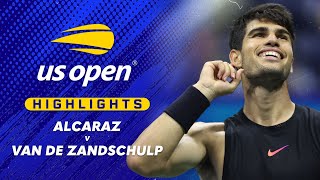 Carlos Alcaraz v Botic van de Zandschulp  2024 US Open Round 2 Match Highlights  WWOS [upl. by Llewellyn]