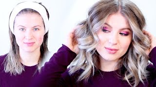 GRWM Purple Eyes amp Bouncy Waves  Milabu [upl. by Surazal]