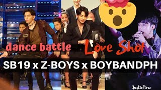 LOVE SHOT MAIN DANCERS DANCE BATTLE  SB19 vs ZBOYS vs BOYBANDPH  KEN x JOSH x JOAO [upl. by Styles816]