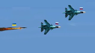 Scary moment Two Russian SU32 fighter pilots died suddenly after being hit by a missile [upl. by Enyluqcaj]