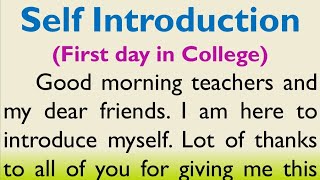 Self Introduction in college for the first day  at freshers party  English [upl. by Aillimac]