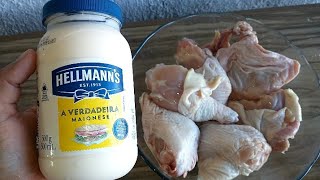 coxa e sobrecoxa de frango com maionese assada na Airfryer  receitas simples tudogostoso [upl. by Aloeda]