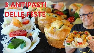 Antipasti per Natale e le Feste Tre ricette antipasti di Natale e non solo di Natale antipasto [upl. by Milan952]