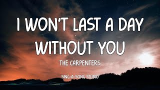 The Carpenters  I Wont Last A Day Without You Lyrics [upl. by Mchugh316]