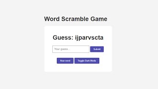 How to make Word Scramble Game with JavaScript [upl. by Oiceladni529]