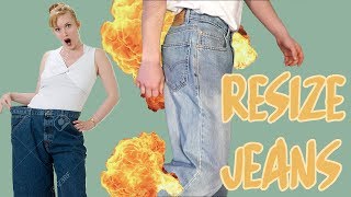 How to SEAMLESSLY downsize jeans [upl. by Airdnaxela]