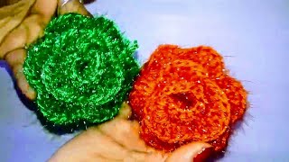 making wool flowers for rumal wool crochet flower making [upl. by Eenalem]