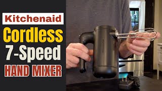 Kitchenaid Cordless 7Speed Hand Mixer Review amp Demo [upl. by Sitelc]