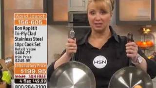 Bon Appetit TriPly Clad Stainless Steel 10piece Cook Set [upl. by Lillith516]