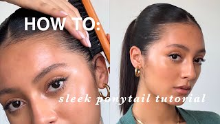 HOW TO Sleek Ponytail Tutorial model inspired  Sloan Byrd [upl. by Ahsitan720]