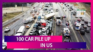 100 Car Pile Up In US Cars Crash Into Each Other At Least Six Dead Several Injured [upl. by Ahker]