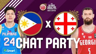 Philippines v Georgia  FIBA Olympic Qualifying Tournament Latvia 2024  Chat Party ⚡🏀 [upl. by Eizzil1]