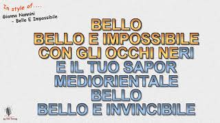 Gianna Nannini  Bello e impossibile  Instrumental and Karaoke Playback [upl. by Mead428]