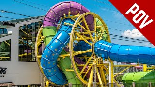 Medusas Slidewheel Crazy ROTATING Water Slide at Mt Olympus  1st in USA [upl. by Ezitram733]