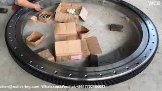 WCB Slewing bearing ring swing gear turntable production track assembly test [upl. by Eahc]