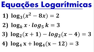 Equações Logarítmicas  Como Resolver Uma Equação Logarítmica  Exercícios de Equações Logarítmicas [upl. by Emma14]