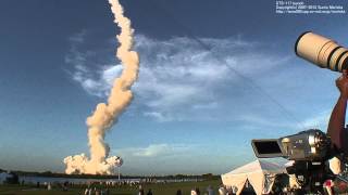 HD Real Sound of Space Shuttle STS117 Launch 3 miles [upl. by Kinimod46]