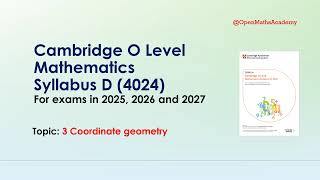 Topic 3 Coordinate geometry Cambridge O Level Mathematics Syllabus D 4024 olevelmathematics [upl. by Granoff490]