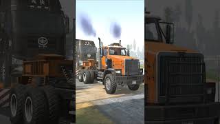 Mighty towing truck does its job mudrunner simulation truck shorts [upl. by Eiramyllek]