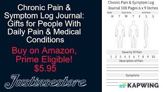 Chronic Pain amp Symptom Log Journal For People With Daily Pain amp Medical Conditions Justinsestore [upl. by Gusty902]