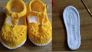 SUPER 💯 easy crochet baby shoes How to crochet baby shoes for beginners crochet tutorial diy [upl. by Warrick]