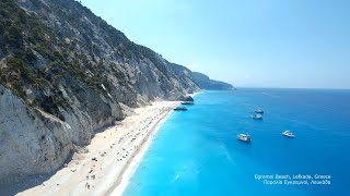 Best Beaches 📍 Egremni Beach Lefkada Greece 🎵 Deep House Drone 4K Footage [upl. by Rafa352]