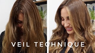 Veil Technique Quick Face Framing Balayage for Brunettes [upl. by Sidran]