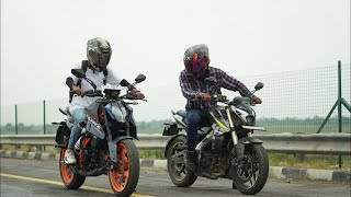 All New 2024 Bajaj Pulsar Ns400z Vs KTM Duke 390Gen3 Drag Race shocking result 😱😱 [upl. by Noleta]