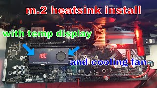 m2 heatsink with temp display and cooling fan install [upl. by Coshow]