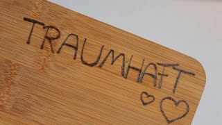 DIY Holz mit einem Brennkolben verschönern Geschenkidee [upl. by Mohl]