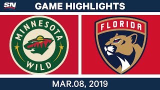 NHL Highlights  Wild vs Panthers – Mar 8 2019 [upl. by Korfonta357]