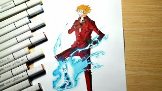 Vẽ Sanji dùng Ifrit Jambe  Drawing Sanji Onigashima Ifrit Jambe [upl. by Romain]